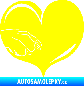 Samolepka Pes 102 levá packa žlutá citron