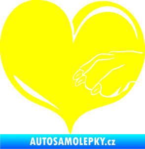 Samolepka Pes 102 pravá packa žlutá citron