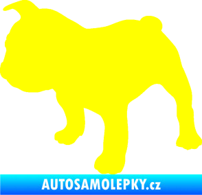 Samolepka Pes 108 levá Francouzský buldoček žlutá citron