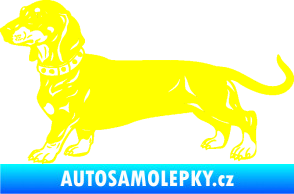 Samolepka Pes 122 levá jezevčík žlutá citron