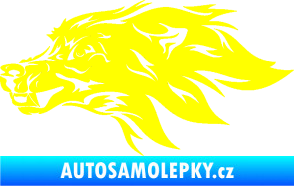 Samolepka Pes 127 levá hlava žlutá citron