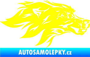 Samolepka Pes 127 pravá hlava žlutá citron