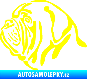 Samolepka Pes 163 levá bordeauxská doga žlutá citron