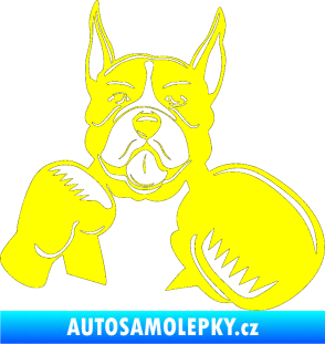 Samolepka Pes 183 pravá boxer žlutá citron