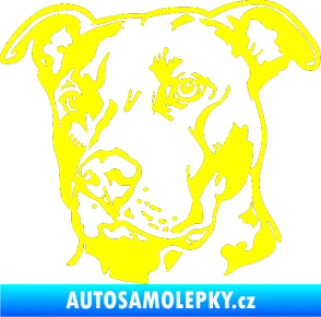 Samolepka Pes 198 pitbull levá žlutá citron