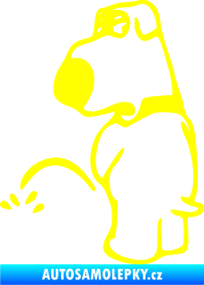 Samolepka Pes čůrá 002 levá žlutá citron
