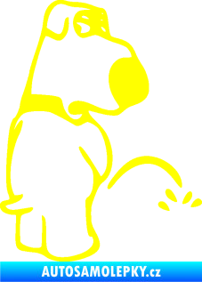 Samolepka Pes čůrá 002 pravá žlutá citron