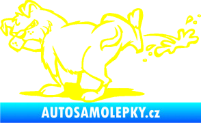 Samolepka Pes čůrá levá žlutá citron