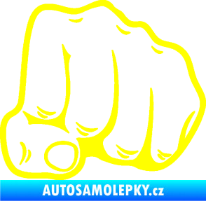 Samolepka Pěst 003 pravá žlutá citron