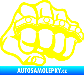 Samolepka Pěst boxer pravá žlutá citron