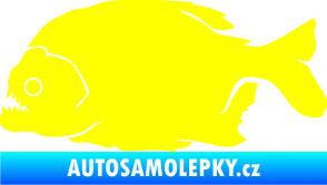 Samolepka Piraňa 001 levá dravá ryba žlutá citron