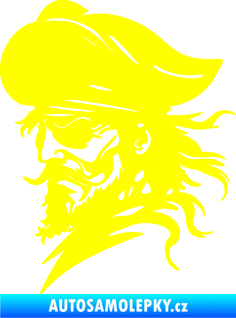 Samolepka Pirát 001 levá s páskou přes oko žlutá citron