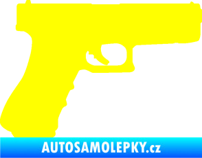 Samolepka Pistole 001 pravá žlutá citron