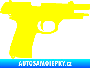 Samolepka Pistole 004 pravá žlutá citron