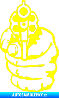 Samolepka Pistolka 001 pravá žlutá citron