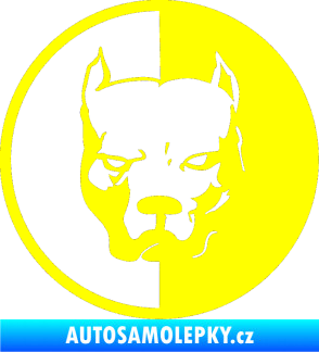 Samolepka Pitbull 001 kruh pravá žlutá citron