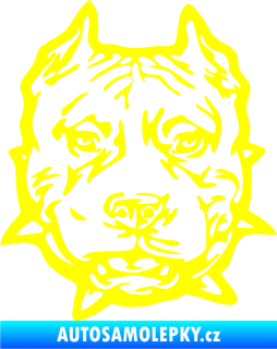 Samolepka Pitbull hlava 003 pravá žlutá citron