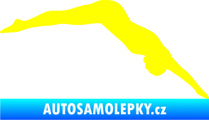 Samolepka Plavání 003  pravá skok do vody žlutá citron