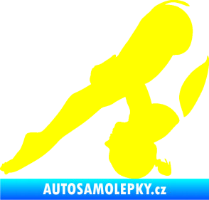 Samolepka Plavkyně 002 pravá skok do vody žlutá citron