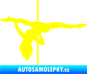 Samolepka Pole dance 002 levá tanec na tyči žlutá citron