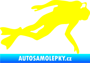Samolepka Potápěč 002 pravá žlutá citron