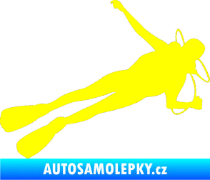 Samolepka Potápěč 004 pravá žlutá citron