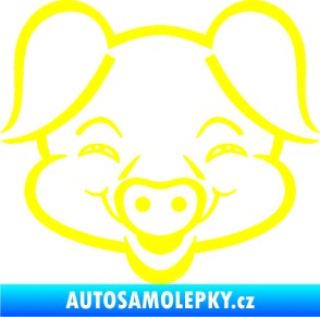 Samolepka Prase 003 veselý čuník žlutá citron