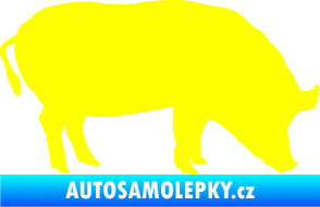 Samolepka Prase 004 pravá žlutá citron