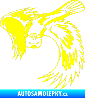 Samolepka Predators 085 levá sova žlutá citron