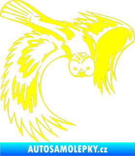 Samolepka Predators 085 pravá sova žlutá citron