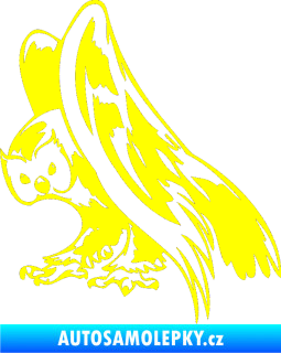 Samolepka Predators 097 levá sova žlutá citron
