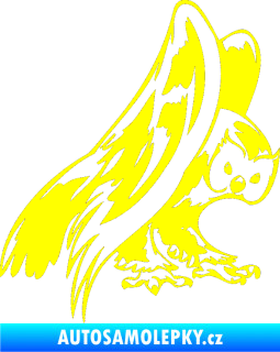 Samolepka Predators 097 pravá sova žlutá citron