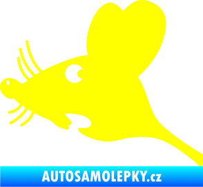 Samolepka Překvapená myš levá žlutá citron
