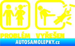 Samolepka Problém? Vyřešen 001 žlutá citron