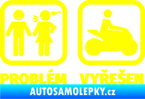 Samolepka Problém? Vyřešen 005 motorkář žlutá citron
