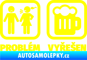 Samolepka Problém? Vyřešen 008 na pivo žlutá citron