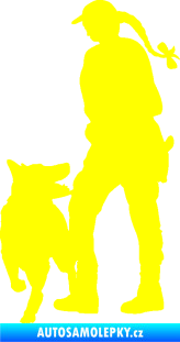 Samolepka Psovod 002 levá žlutá citron