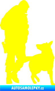 Samolepka Psovod 003 pravá žlutá citron