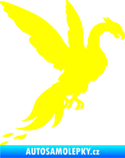 Samolepka Pták Fénix 001 pravá žlutá citron