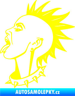 Samolepka Punk rocker lady levá žlutá citron