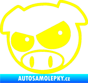 Samolepka Rally pig 002 levá žlutá citron