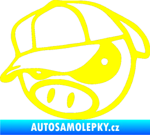 Samolepka Rally pig 003 levá žlutá citron