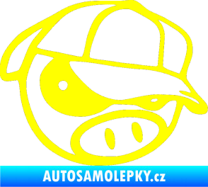 Samolepka Rally pig 003 pravá žlutá citron