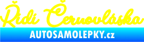 Samolepka Řídí černovláska nápis žlutá citron