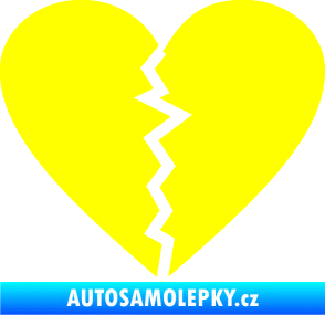 Samolepka Rozbité srdce 001  žlutá citron