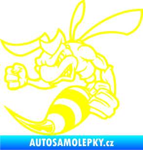 Samolepka Rozzuřená vosa 003 levá žlutá citron