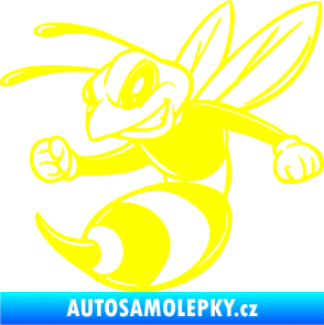 Samolepka Rozzuřená vosa 006 levá žlutá citron