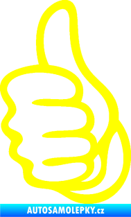 Samolepka Ruka 001 levá palec nahoru žlutá citron