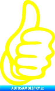 Samolepka Ruka 001 pravá palec nahoru žlutá citron