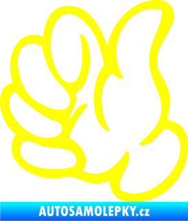Samolepka Ruka 002 levá palec nahoru žlutá citron
